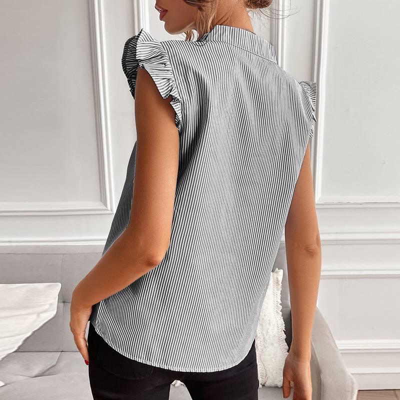 Nika® | Elegant Striped Designer Blouse Made Of Cotton