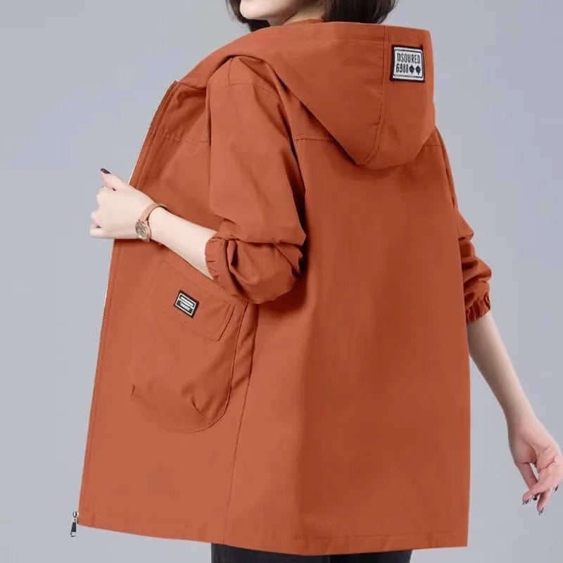 Amelie | Long spring jacket with hood
