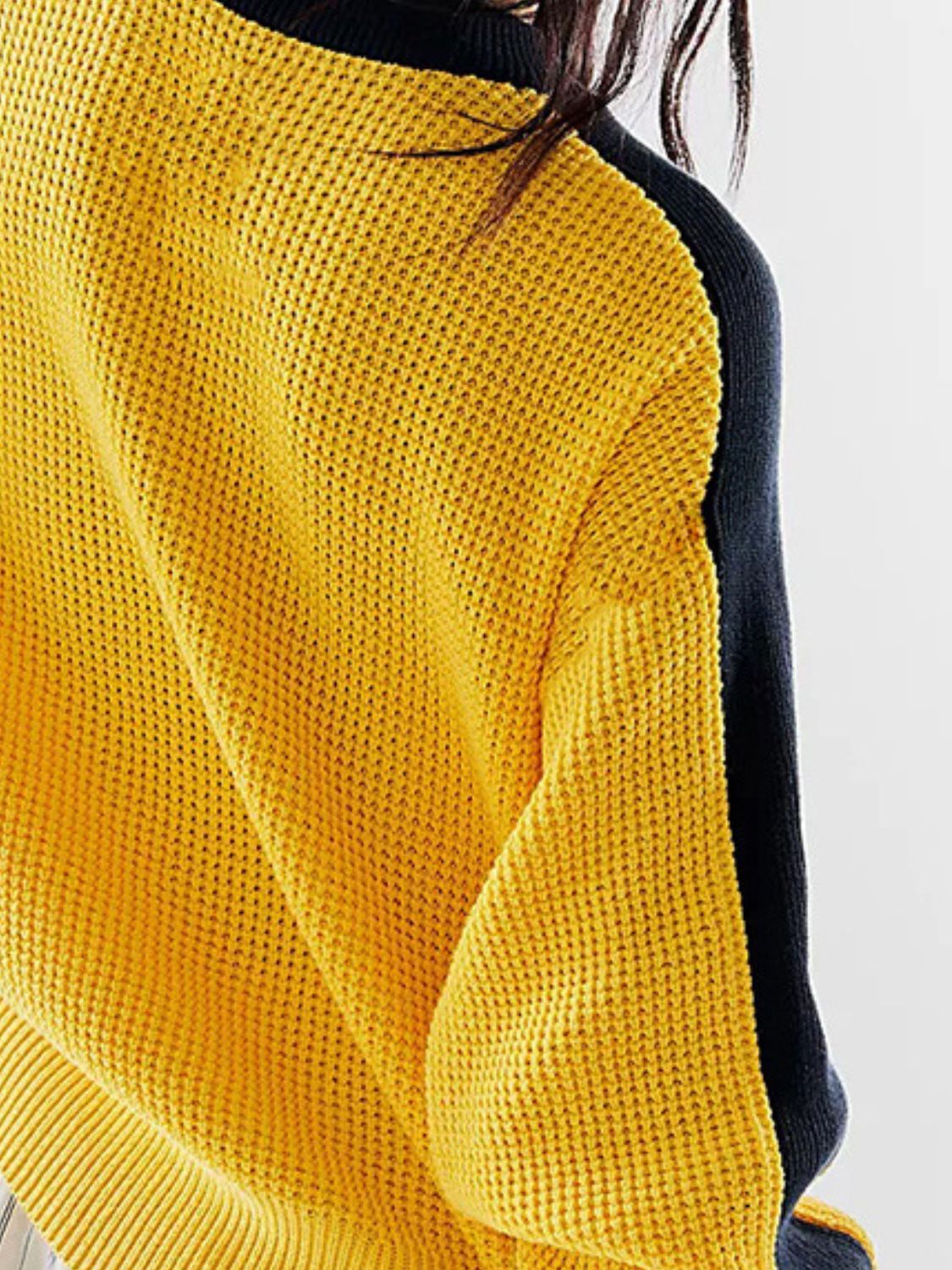 Danna | Waffle knit contrast crew neck sweater