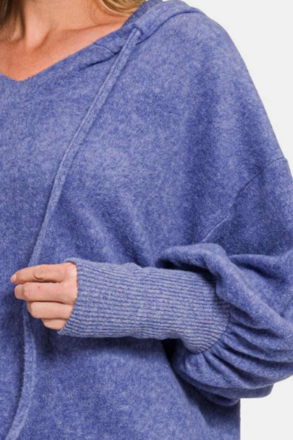 Rosario | Brushed Hacci hoodie with dropped shoulders