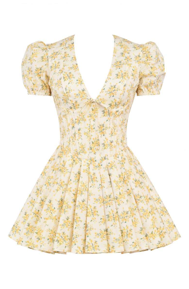 Helga® | Floral V-Neck Corset Mini Dress