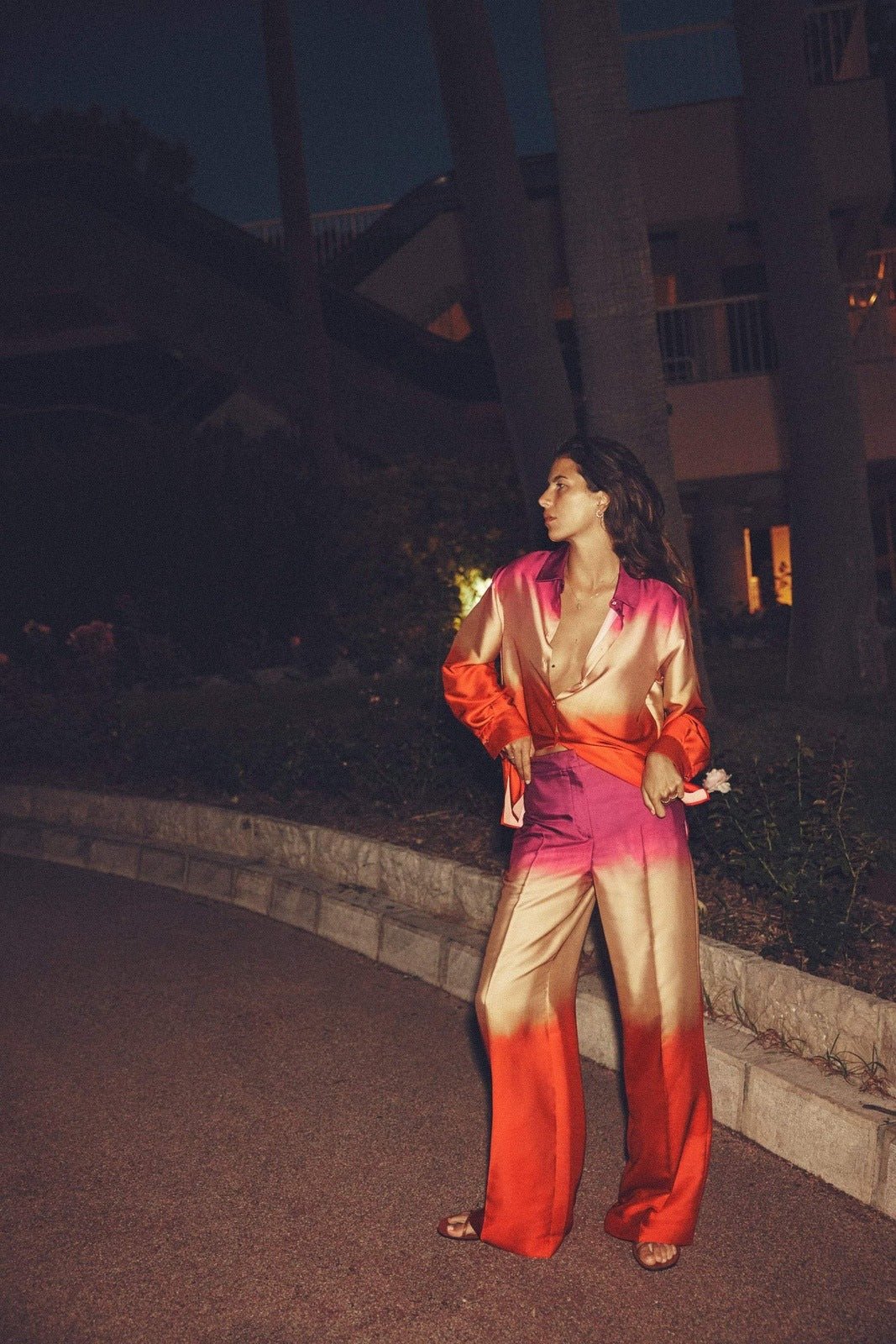 Samanta® | Printed Satin Set With Color Gradient