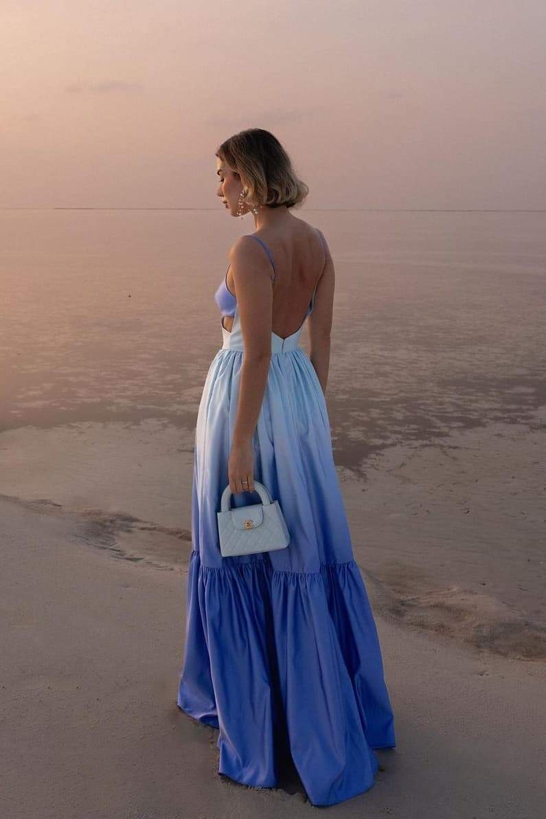Estela® | Maxi Slip With Cut-Outs And Color Gradient