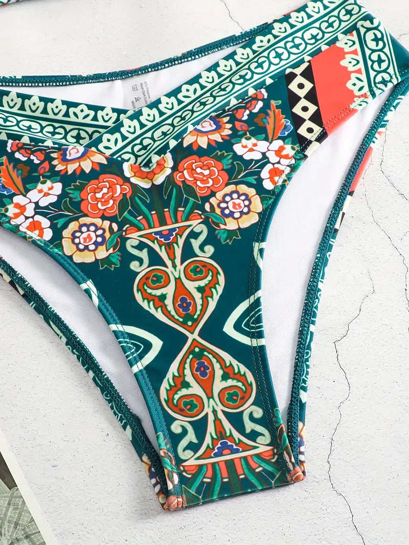 Letizia® | Bohemian Bikini Set With Crisscross Straps