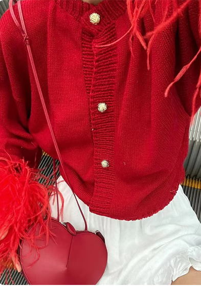 Yessica | Long-sleeved cardigan with feathers