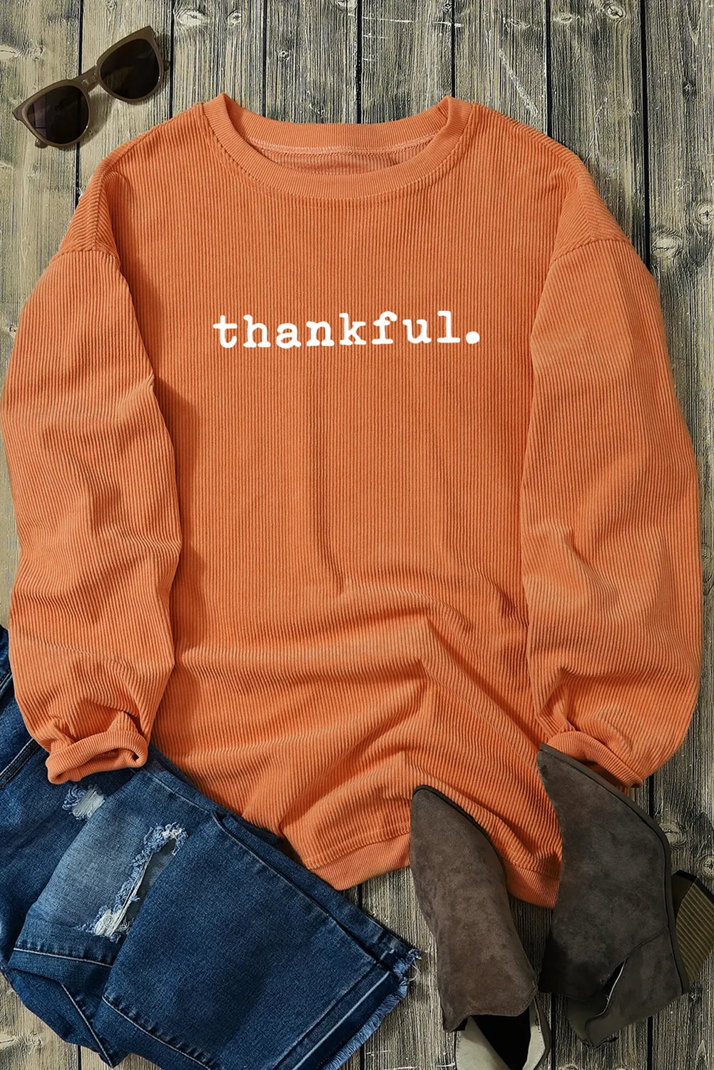 Hannelore | THANKFUL crew neck long sleeve sweatshirt