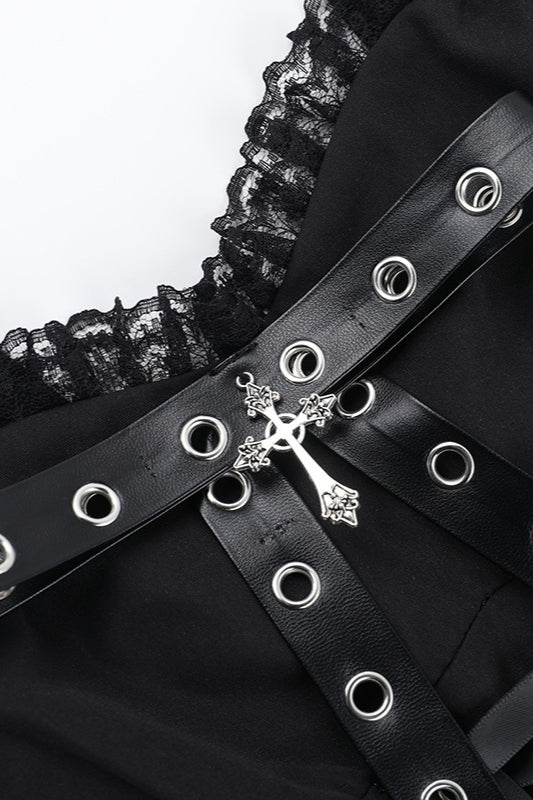 Strap Dress Cover Set Gothic Dress