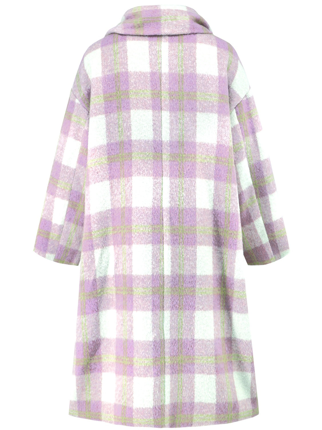 Rubí | Checked long sleeve button down coat