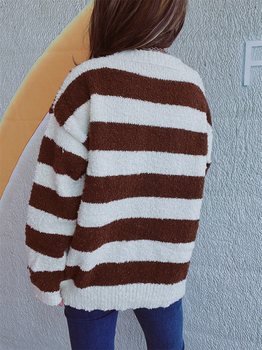 Katja | Striped long-sleeved sweater with a crew neck