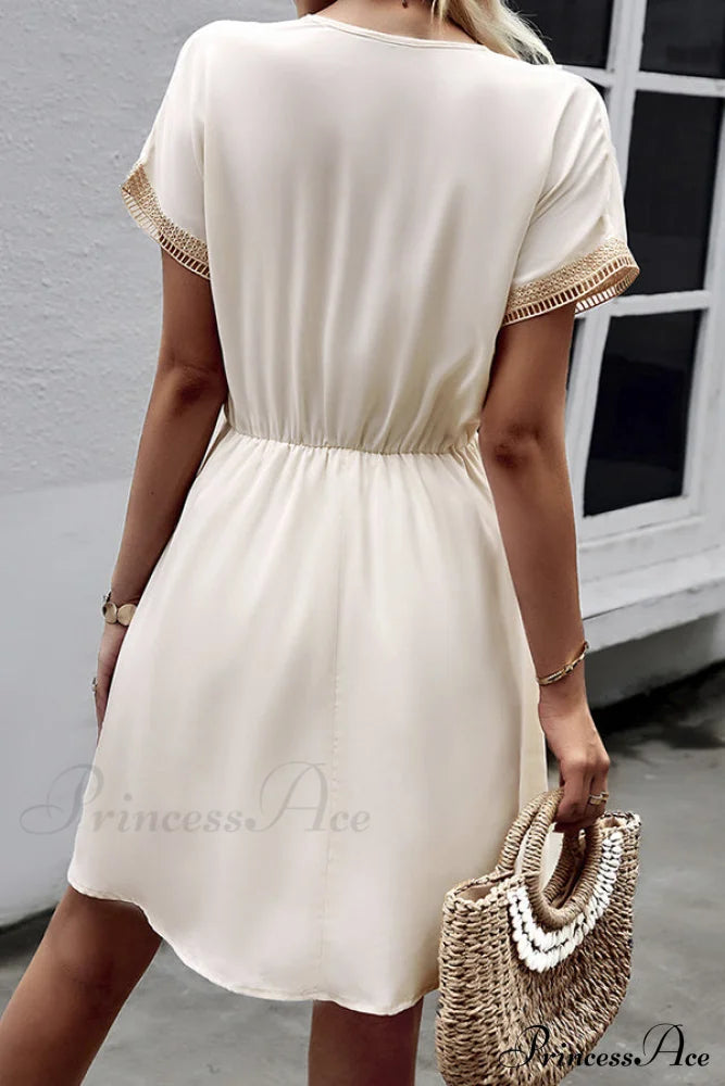 Fashion Sleeveless Solid Layered Modern Ruffle Hem Mini Dress