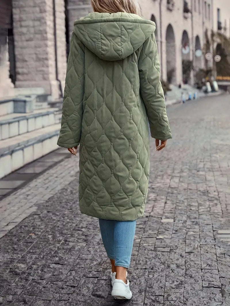 Liliana | Long-sleeved, padded cotton coat with hood