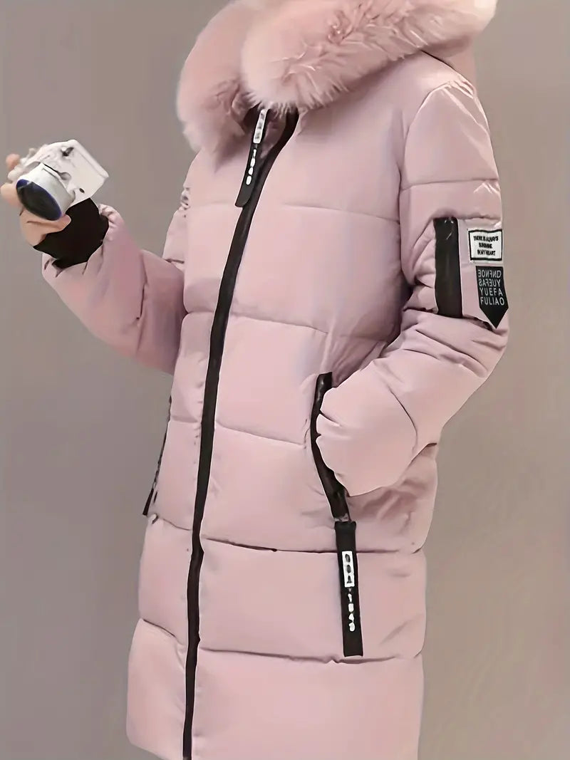 Gerd® | Pink coat with hood and zip