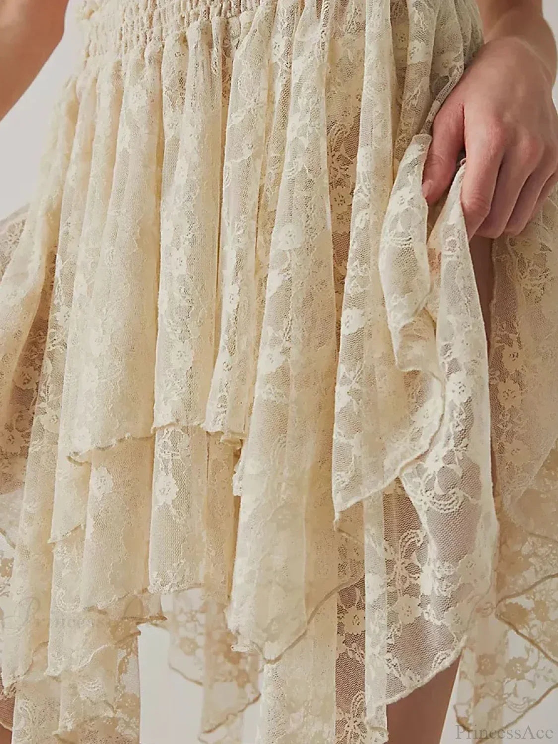 Floral Lace Irregular Hem Skirt