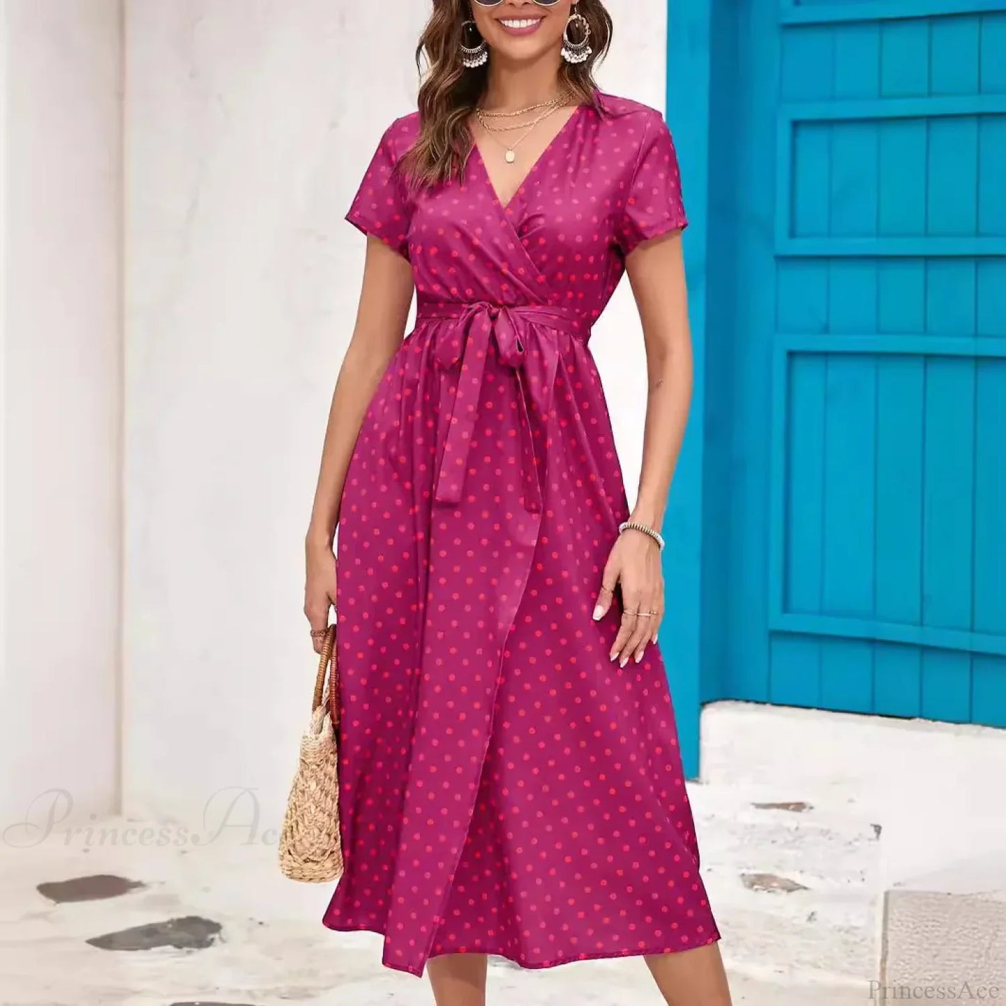 Floral Printed V-neck Summer Dress