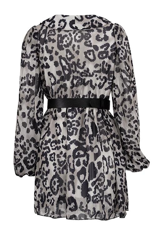 Melisa® | Printed Chiffon V-Neck Mini Dress With Belt