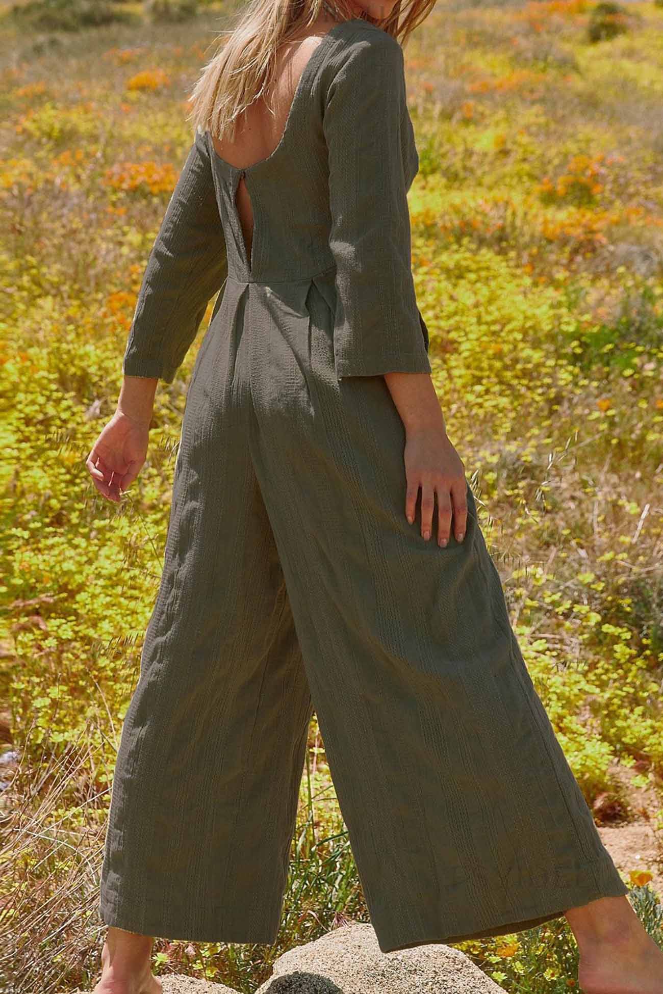 Eleonora | Long-sleeved overalls with a round neckline