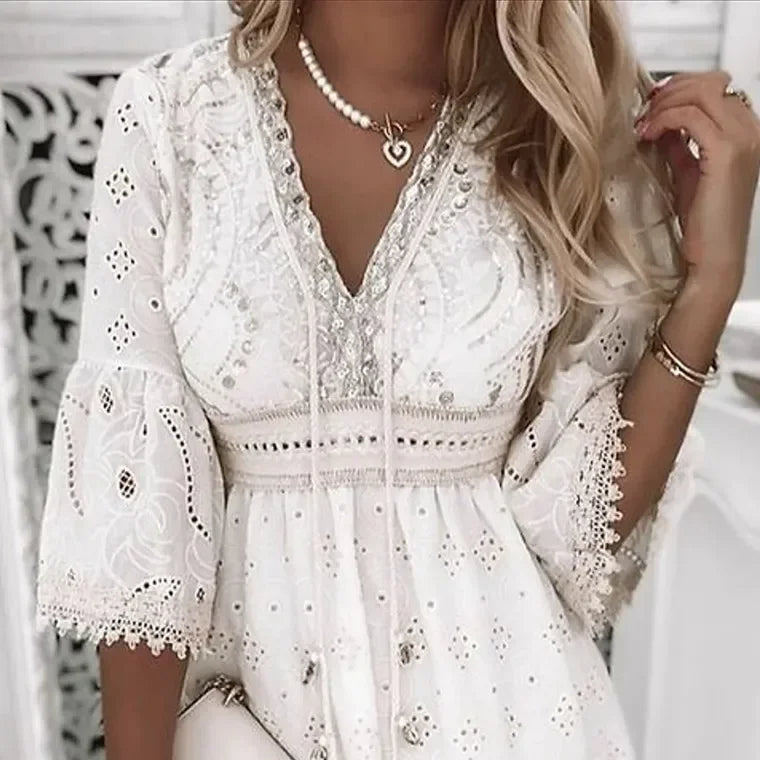 Harmony | Women's V-Neck A-Line Mini Dress