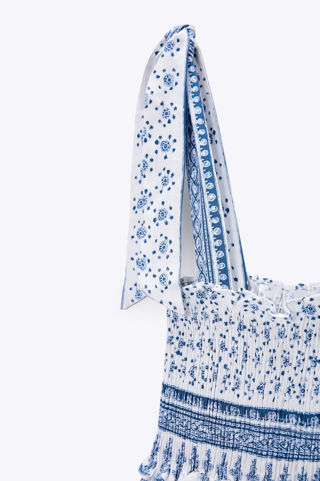 Wanda® | Printed Midi Dress With Gathered Straps