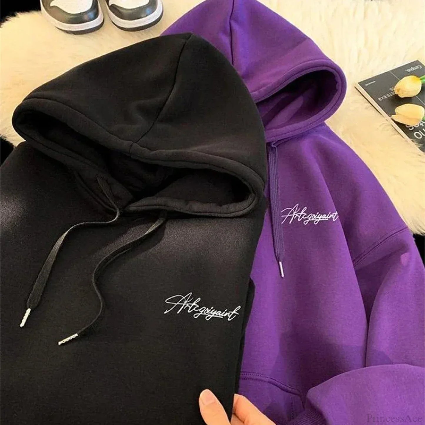 High Street Letter Print Oversized Hoodie