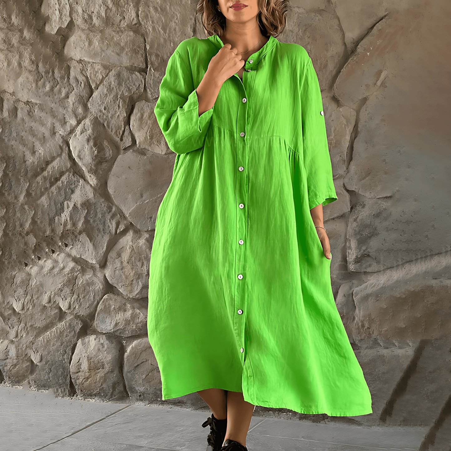 Valeria® | Plus Size Summer Dress Casual Button-Down