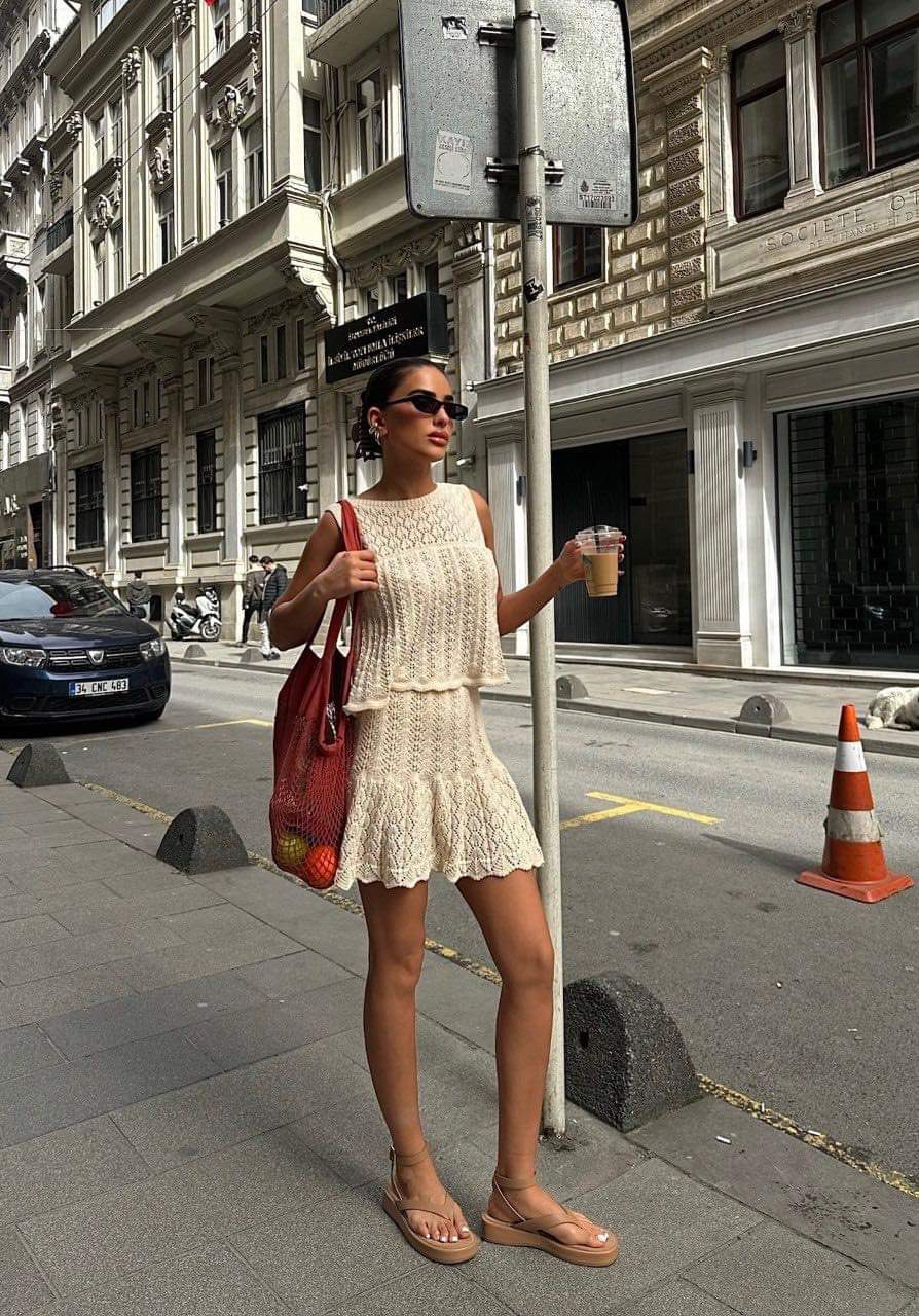 Romina® | Knitted top mini skirt set