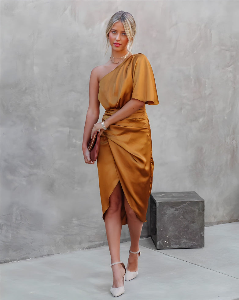 Josephine | Women's One Shoulder Midi Dress