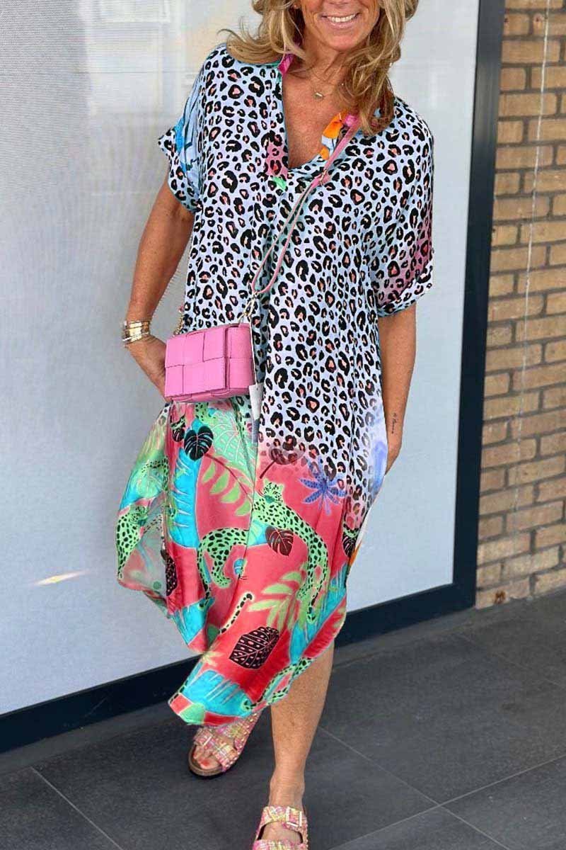 Sierra® | Leopard Print Short Sleeve Informal Dress