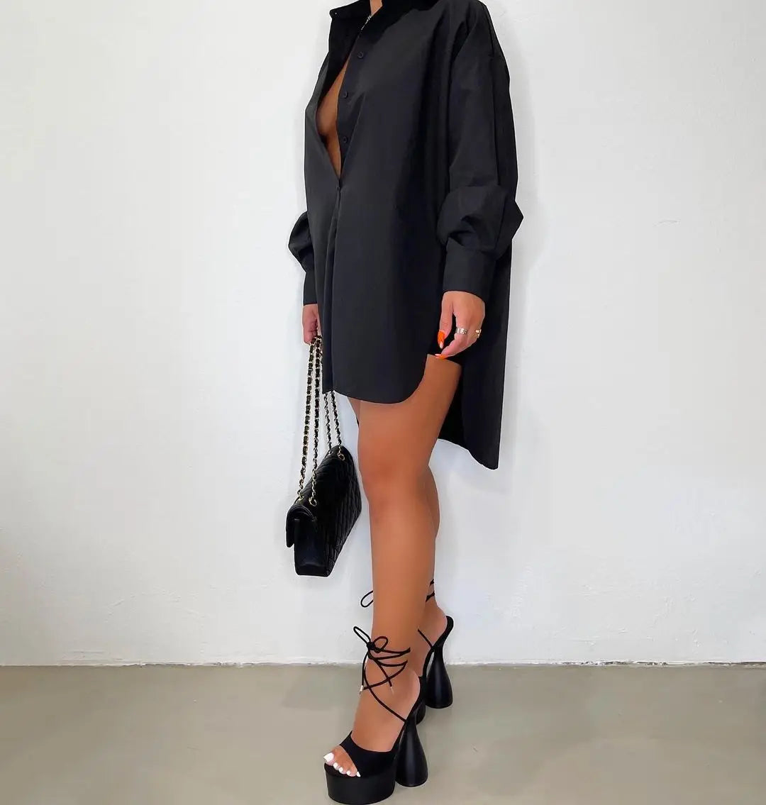 Karina | Women's Oversized Mini Shirt Dress