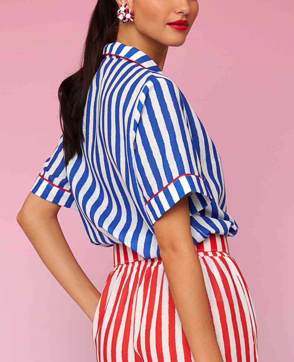 Lilia® | Blouse White/Blue