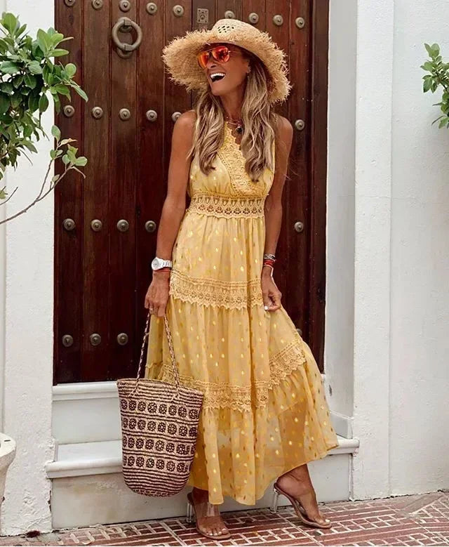 Lena | Women's Sleeveless A-Line Maxi Dress