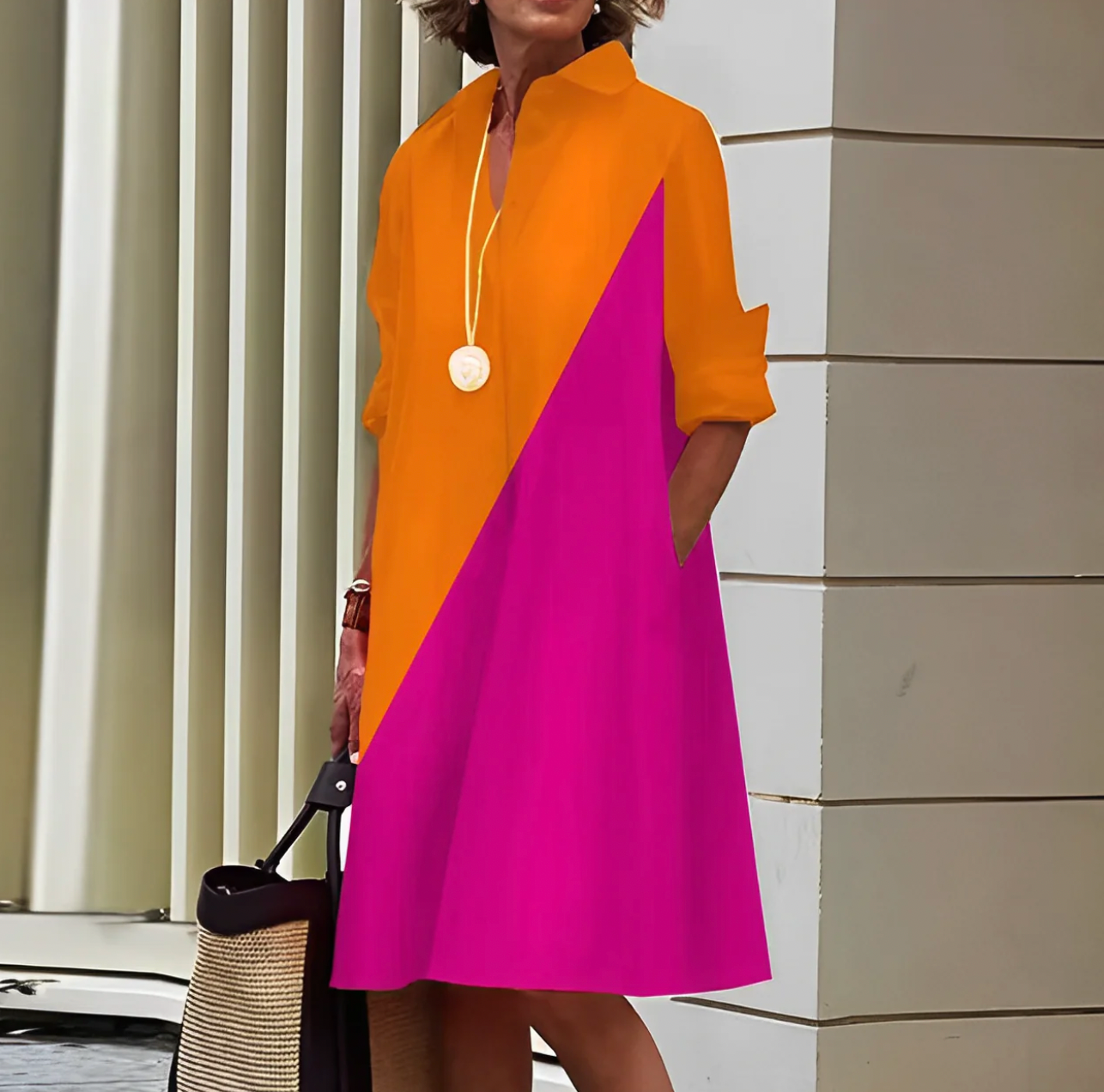 Madeline | Women's Long Sleeve A-Line Midi Dress