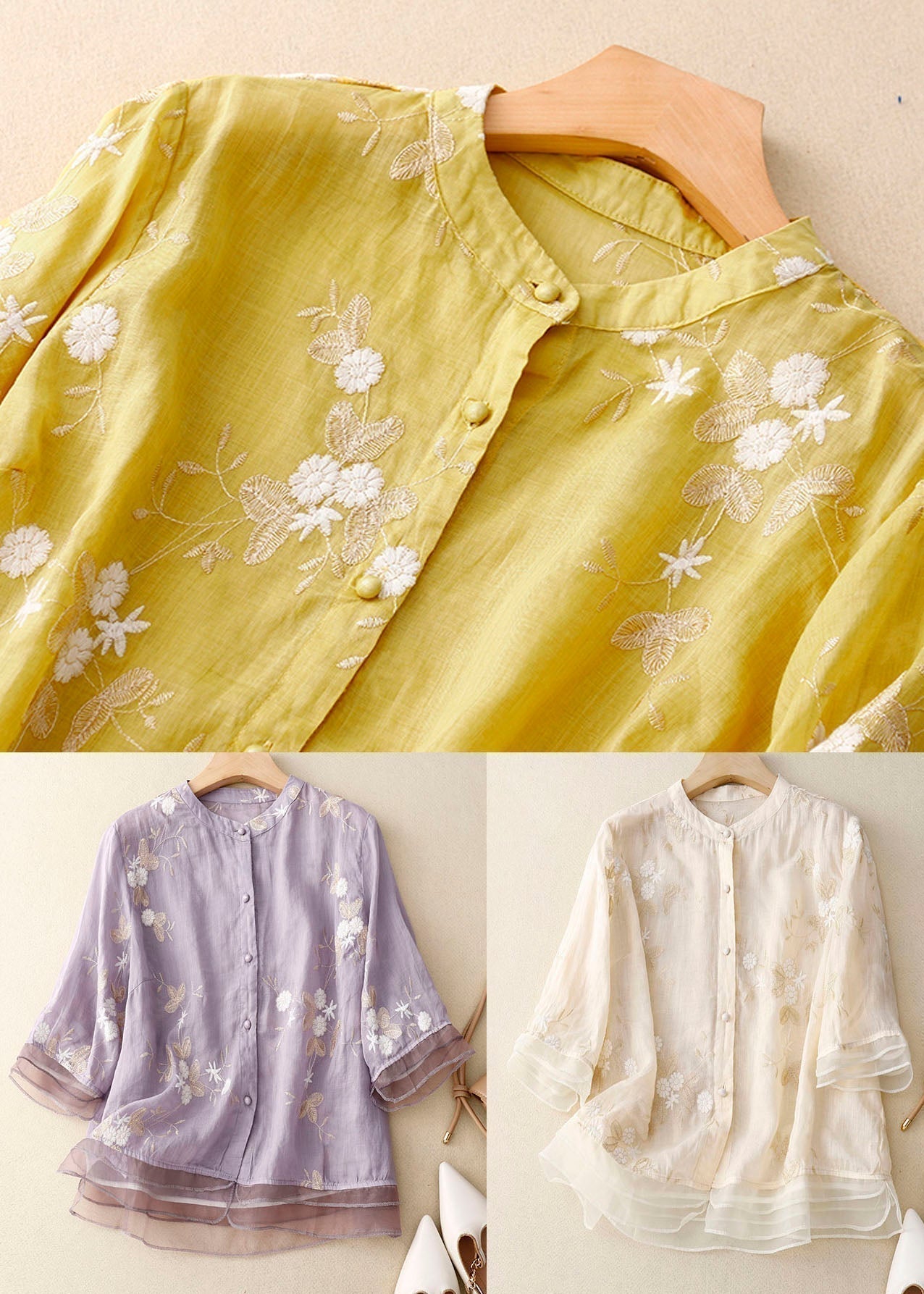 Maureen | Women's Button-Down Floral Blouse