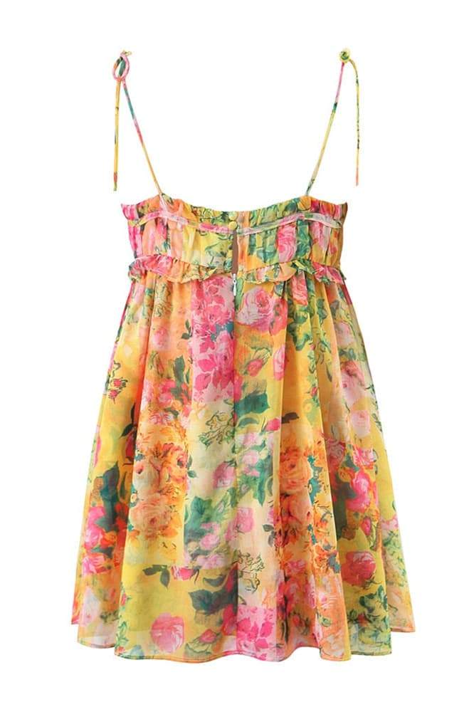 Leonor® | Chiffon Mini Dress With Floral Print