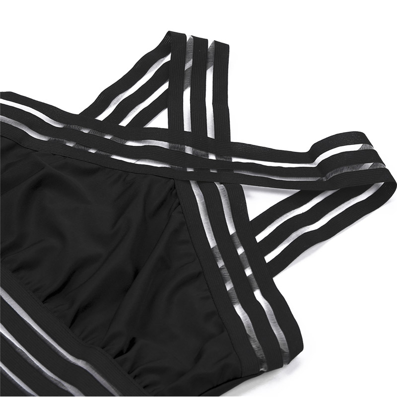 Hagar® | Stylish Striped Mesh Chic Simwsuit