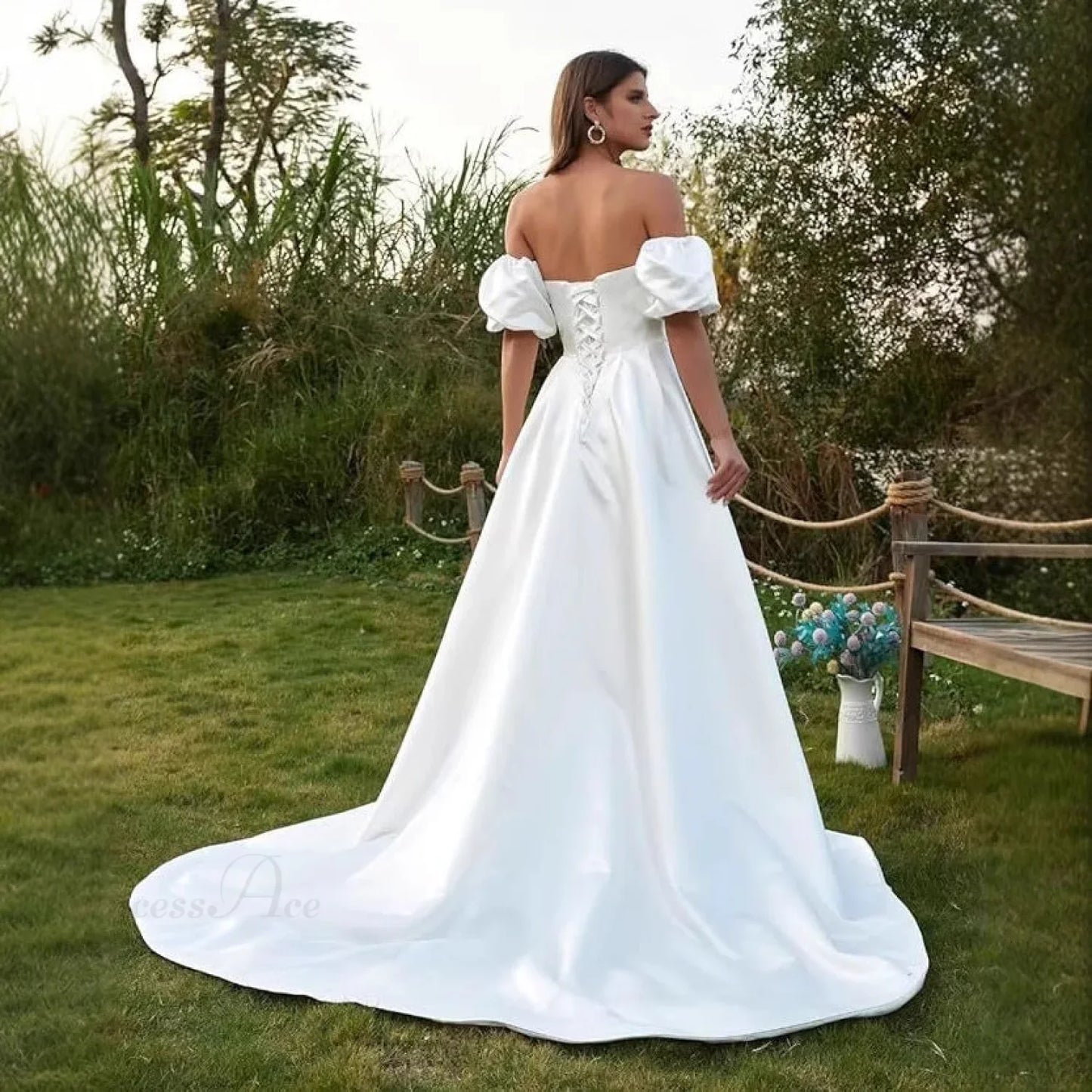 Off-Shoulder Long Wedding Dress