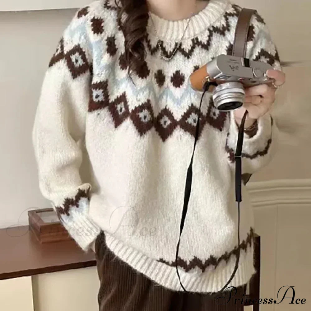 Round Neck Casual Cozy Comfortable Loose Long Sleeve Stylish Autumnal Sweater