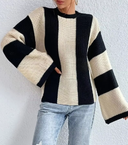 Verónica | Striped long sleeve sweater for women