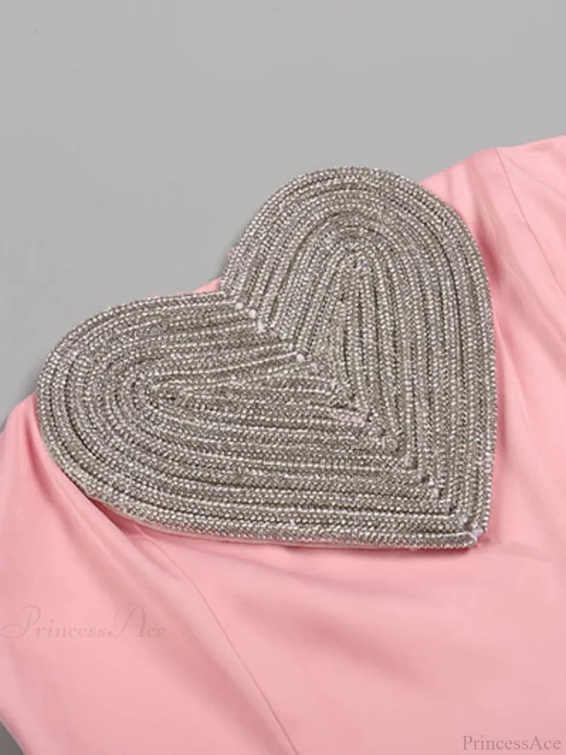 Sexy Strapless Heart Crystal Design Long Pink Sleeveless Diamonds Elegant Party Dress