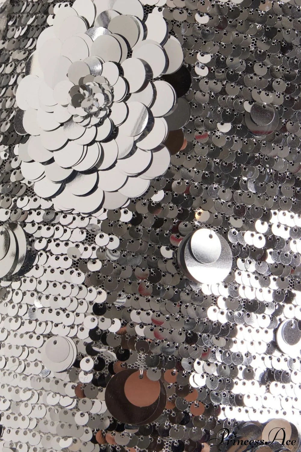 Silver Sequin Sunflower Halter Bodycon Party Dress