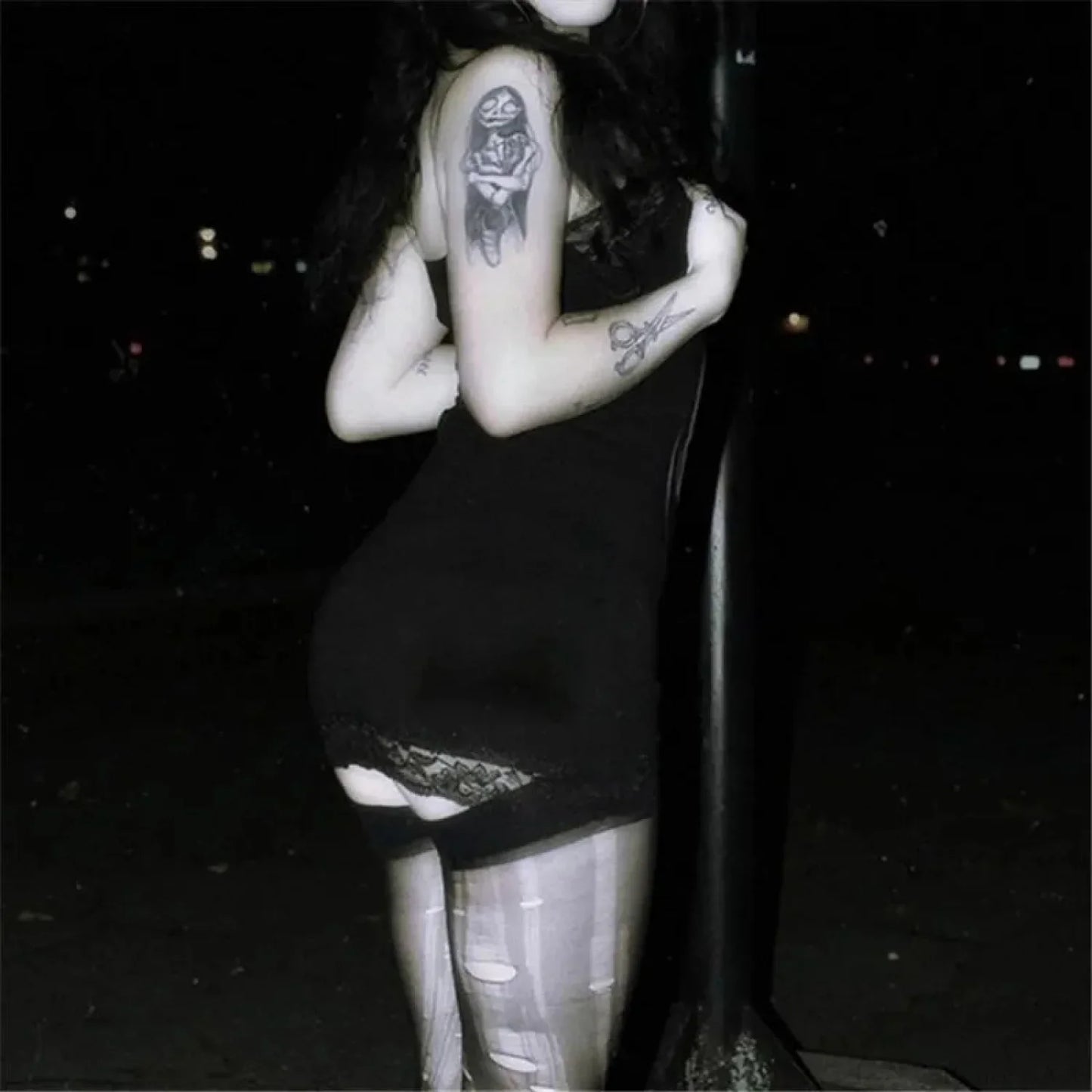 Skull Print Straps Tiny Dress