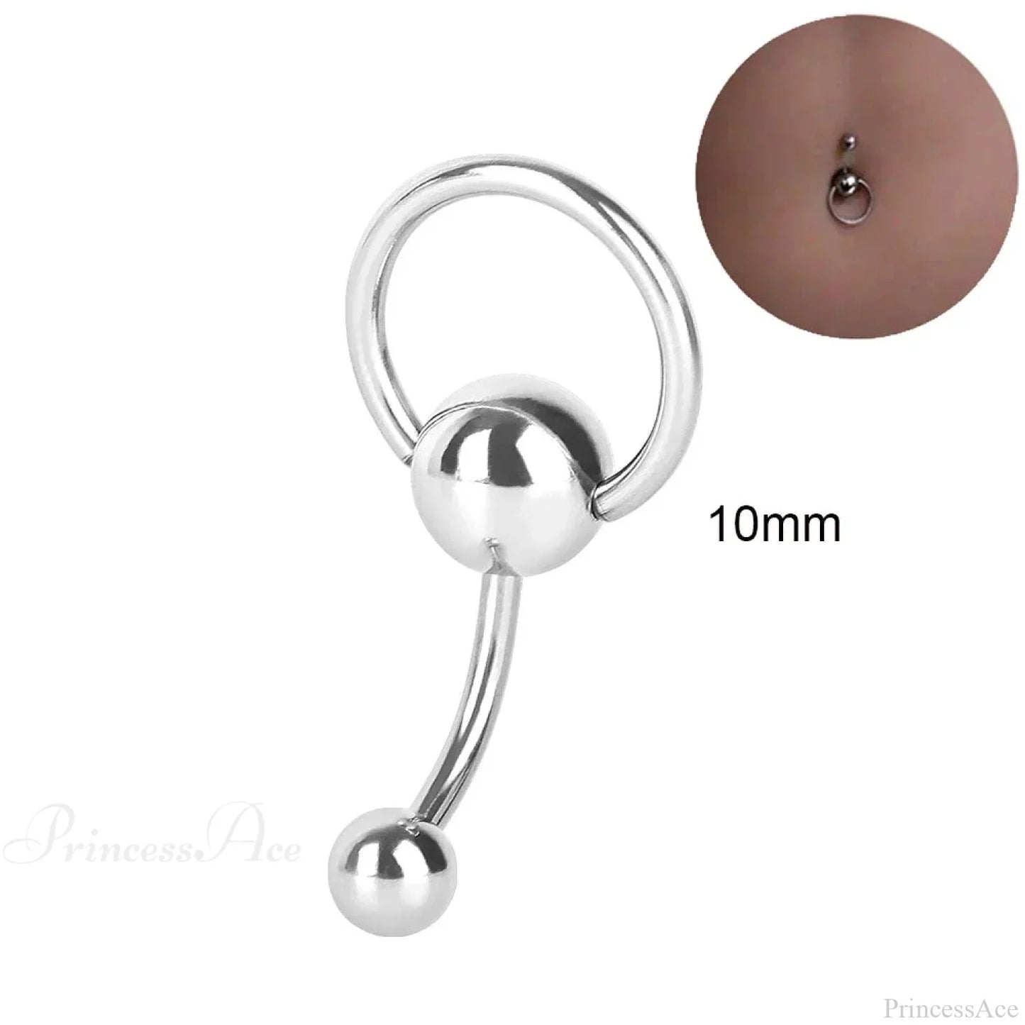 Skull Serpent Dangle Dark Belly Ring