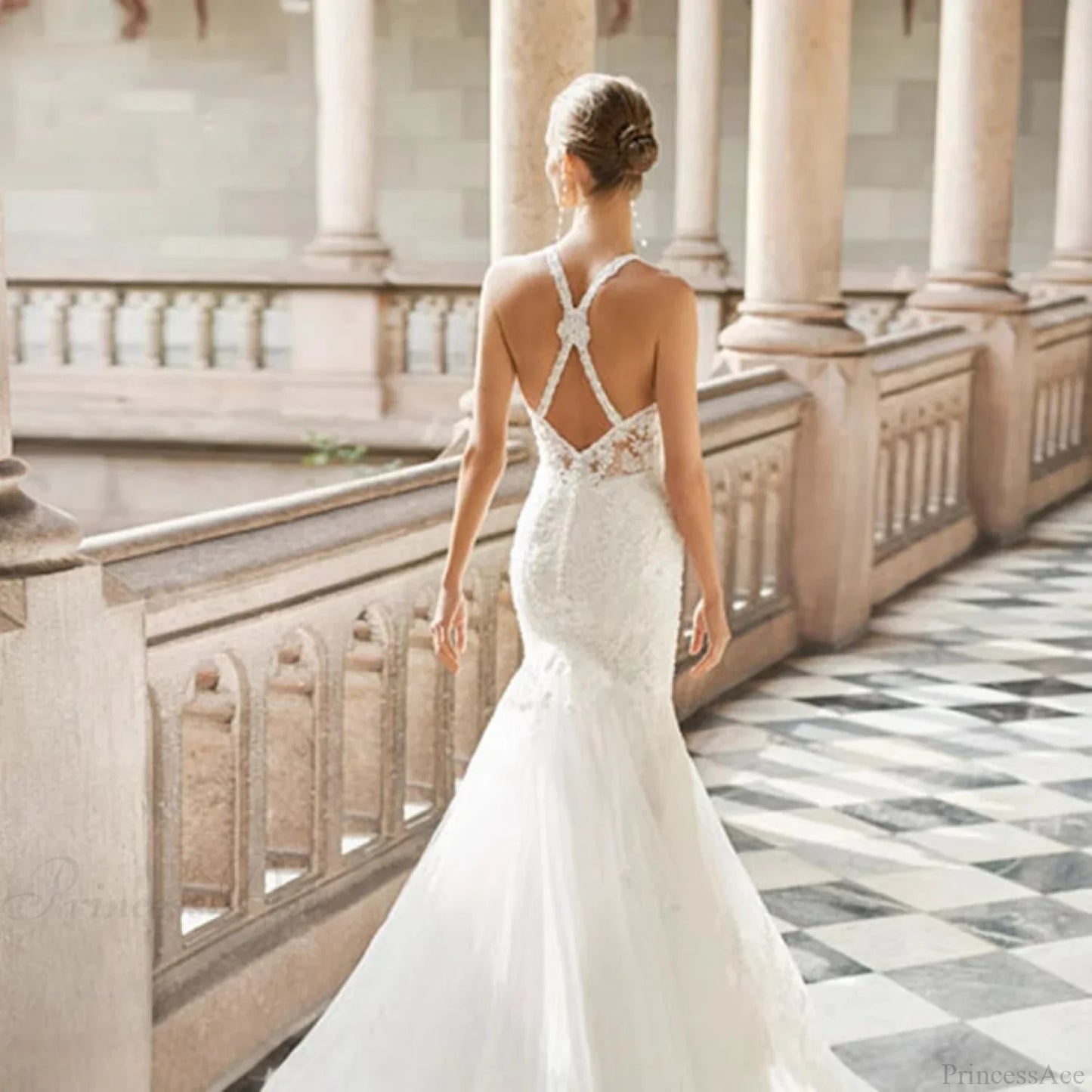 Strapless Lace Mermaid Bridal Wedding Dress