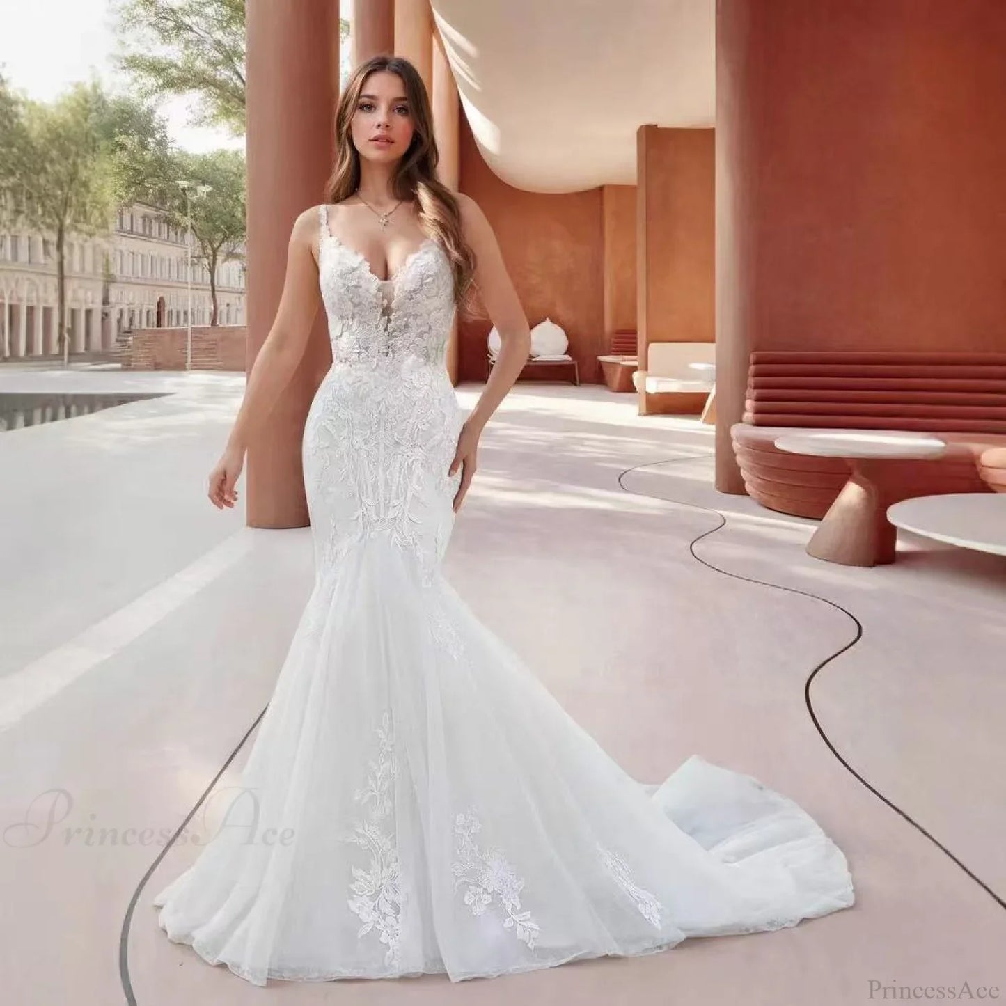 Strapless Satin Mermaid Bridal Wedding Dress