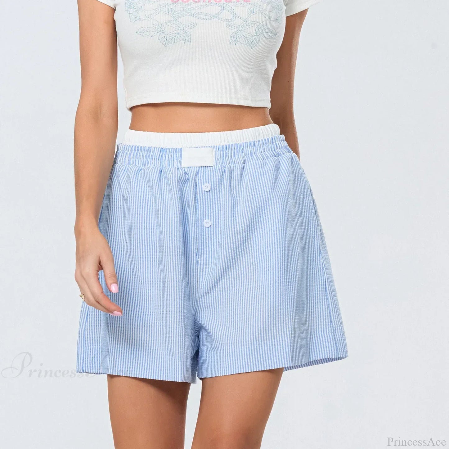 Striped Double-Layered Pajama Short