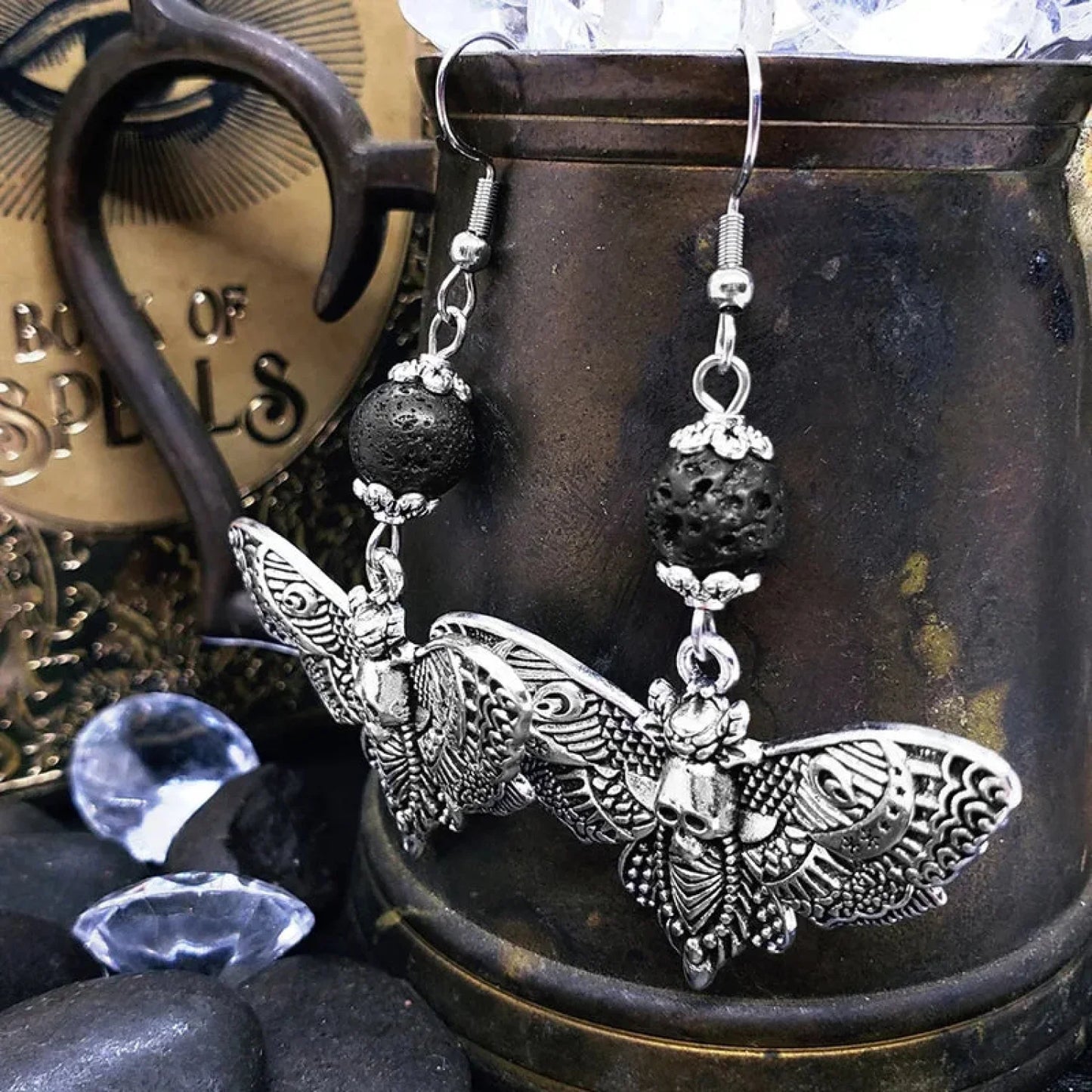 Tranquil Dove Ceramic Metal Circle Hoop Earring