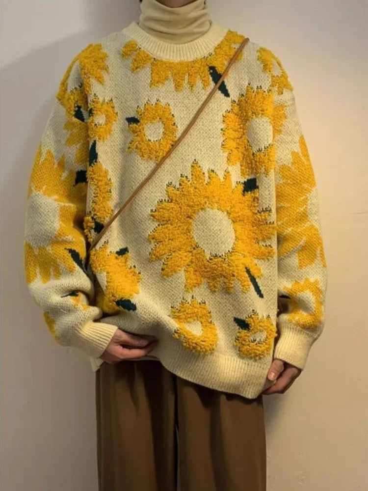 Jana | Oversized sunflower print sweater