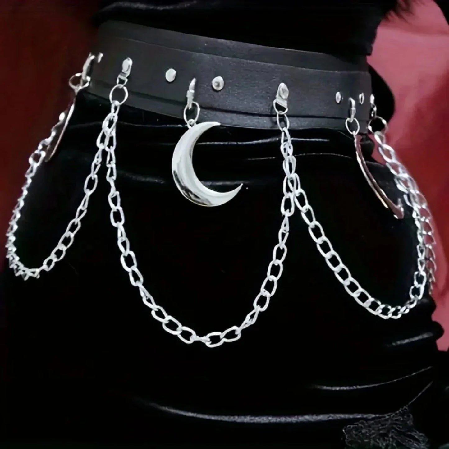 Vegan Dark Leather Declaration Belt