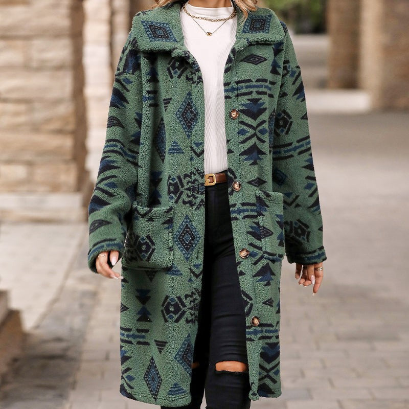 Azucena | Classic coat with lapel print