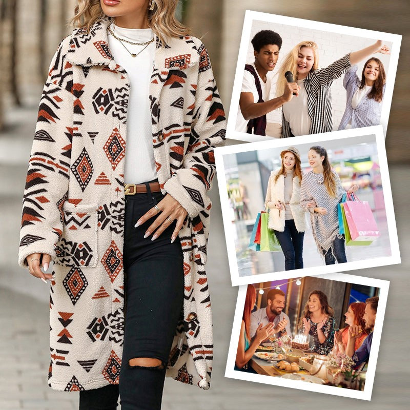 Azucena | Classic coat with lapel print