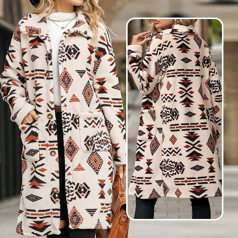 Azucena | Classic coat with lapel print